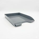Ark A4 Uyumlu Plastik Evrak Rafı Dayanıklı Masaüstü Belge Düzenleyici 33X25X6 cm - 1 Adet - Gri