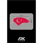 Ark Sticker Türk Bayrağı 20X10 Stıcker - tek adet - Kırmızı