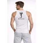 Arka Baskılı Erkek Fit Duruş Spor Fitilli Atlet 2'Li Set Siyah Ve Beyaz Slim Fit Kaşkorse Spor Atlet