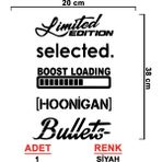 Arka Cam Sticker Seti Model 12 - Oto Sticker - Araç Sticker - Araba Sticker - 20 cm X 38 cm - Siyah