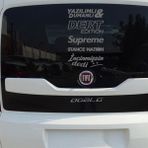 Arka Cam Sticker Seti Model 2 - Oto Sticker - Araç Sticker - Araba Sticker - 20 cm X 38 cm - Gri