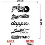 Arka Cam Sticker Seti Model 6 - Oto Sticker - Araç Sticker - Araba Sticker - 20 cm X 38 cm - Siyah