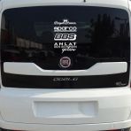Arka Cam Sticker Seti Model 7 - Oto Sticker - Araç Sticker - Araba Sticker - 16 cm X 28 cm - Beyaz