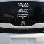 Arka Cam Sticker Seti Model 8 - Oto Sticker - Araç Sticker - Araba Sticker - 20 cm X 38 cm - Beyaz