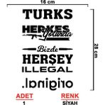 Arka Cam Sticker Seti Model 9 - Oto Sticker - Araç Sticker - Araba Sticker - 16 cm X 28 cm - Siyah