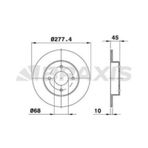 ARKA FREN DISK AYNASI DUZ NISSAN PRIMERA P11 1.6 2.0 96-02 278X4