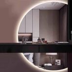 Arkadan Aydınlatmalı Yuvarlak Banyo Aynası, Buğu Önleyici LED Ayna, Kısılabilir Işık Özelliğiyle Giriş ve Giyinme Odası İçin İdeal (Sağ, 80 x 120 cm) (Sol 70 x 110 cm)