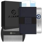 Arkam Sakal Tarak Cüzdanı - Premium Cep Erkek Tarak ve RFID Hızlı Tetik Kartı Akıllı Cüzdan, Erkekler için İnce Diş Bıyık Tarağı, Erkekler için Minimalist Cüzdan, Sakal Düzleştirici Tarak (Mat Siyah)