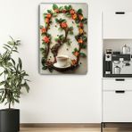 Arkeot Kahve Armonisi Kanvas Duvar Tablosu - Kahve Köşesi Dekorasyonu - Coffee - Bohem - 120 x 80 cm - Yeşil