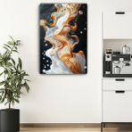 Arkeot Kahve Dalgası Kanvas Duvar Tablosu - Kahve Köşesi Dekorasyonu - 120 x 80 cm - Turuncu