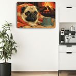 Arkeot Kahve Molası Kanvas Duvar Tablosu - Kahve Köşesi Dekorasyonu - 120 x 80 cm - Kırmızı