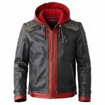 Arkham City Knight Red Hood Deri Ceket - Film Jason Kıyafeti - Cadılar Bayramı Cosplay Kostümü - Cafe Racer Motosiklet Günlük, siyah, 3XL