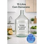 Arkhelais Damacana - Cam Damacana - 15 Litre - Yaylı Kapak ve Koruma Kılıfı Hediyeli - Pompa ve Sebil Kullanımına Uygun