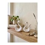 ARKlife 3D Electronic Minimalist 2li Beyaz Kuğu Seti 15-13cm Dekoratif Ev Ofis Süsü Biblo Obje