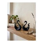 ARKlife 3D Electronic Minimalist 2li Siyah Kuğu Set 15-13cm Dekoratif Ev Ofis Süsü Biblo Obje