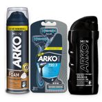 Arko Men 200 ml Coffee Tıraş Jeli Ve Arko Men 3'lü T3 Tıraş Bıçağı Ve Black 250 ml Tıraş Kolonyası