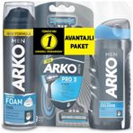 Arko Men Cool Tıraş Köpüğü + Tıraş Kolonyası + Tıraş Bıçağı
