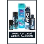 Arko Men Damat Çeyiz Bohça Seti(Tıraş Köpüğü & Kolonyası,Duş Jeli,Deodorant,Roll On)
