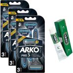 Arko Men Pro3 3'Lu 3 Bicakli Tiras Bicagi 3 Adet + Hediye Arko Krem
