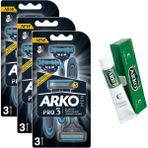 Arko Men Pro3 3'Lu 3 Bicakli Tiras Bicagi 3 Adet + Hediye Arko Krem