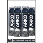 Arko Men Temizleme Etkili Aktif Kömürlü Tıraş Köpüğü Black 4x200 Ml