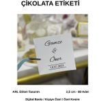ARL Etiket Tasarım Söz, Kına, Nişan, Düğün Isimli Tarihli Çikolata Etiketi 3,5 cm 88 Adet - Vinyet Baskı