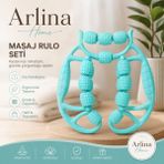 Arlina Home Kids 18 Tekerlekli Selülit Masaj Aleti Lenf Drenaj Rulosu, 360° Döner, Çift Taraflı Vücut ve Bacak Masaj Tukuaz - Turkuaz
