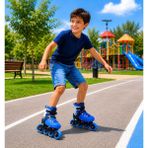 Arlina Home Kids Ön Tekerlekler LED Işıklı Ayarlanabilir Pro Paten Mavi 35-38 - 35 - 38