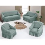Arlisa 3+2+1+1 Jakarlı Koltuk Örtüsü Takımı - 185 x 230 cm - Gri