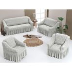 Arlisa 3+2+1+1 Jakarlı Koltuk Örtüsü Takımı - 185 x 230 cm - Krem