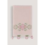 Arliva Home Alıze Kadıfe Nakıslı Çeyız Havlusu Pudra 50X85 - 50 x 85 cm