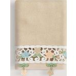 Arliva Home Alya Bej 50x85 Kadife Nakışlı Çeyiz Havlusu