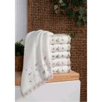 Arliva Home Bukle Nakışlı 6 Lı 50X80 %100 Pamuklu Meltem El Yüz Havlusu - 50 x 80 cm - Bej