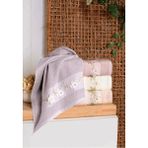 Arliva Home Bukle Nakışlı Mine 4 Lı 30X50 cm %100 Pamuk Mutfak Havlusu - 30 × 50 cm - Koyu Yeşil - Kahverengi - Beyaz