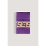 Arliva Home Greek Kadıfe Jakarlı Havlu - Mor - 50 x 90 cm