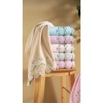 Arliva Home Kadife Nakışlı 6 Lı 30X50 Mutfak Havlusu - Pembe - Toz Pembe - Beyaz