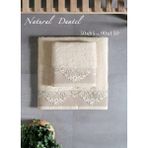 Arliva Home Naturel Bukle Nakışlı Kutulu 2 Li Banyo Seti 50X85 cm Yüz Havlusu 90X150 cm Boy Havlusu - 90 x 150 cm - 50 x 90 cm - Bej