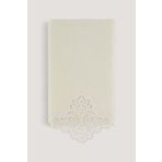Arliva Home Sedef Krem 50x85 Kadife Nakışlı Çeyiz Havlusu