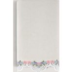 Arliva Home Sıla Krem 50x85 Kadife Nakışlı Çeyiz Havlusu