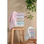 Arliva Sakura Kadife Nakışlı Çeyiz Havlusu Lila 50X85