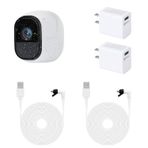 Arlo Pro ve Arlo Pro 2 için 2'li Paket Güç Kablosu, 16,4 Ft/5 m Hava Koşullarına Dayanıklı USB Kablosu, Hızlı Şarj 3.0 Güç Adaptörü ile Arlo Kameranızı Sürekli Şarj Edin - ALERTCAM