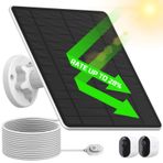 Arlo Solar Panel Şarj Cihazı, Dahili Şarj Edilebilir Pilli Arlo Kamera için 5W Güneş Paneli, Yüksek Güneş Dönüşümü Arlo Essential Solar Panel Şarj Cihazı, 13.1FT Kablo ve 360°Ayarlanabilir ve IP65 Su