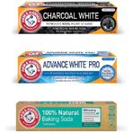 Arm & Hammer 3x75 ml Charcoal White + Advance White Pro + Baking Soda Diş Macunu