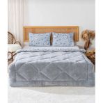 Arma Concept Çift Kişilik Çift Taraflı Welsoft Silikon Yorgan 195X215 + 2 Adet Yastık Kılıfı - 195 x 215 cm - Gri - Mavi