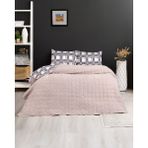 Arma Concept Çift Kişilik Lüx Çift Taraflı Welsoft Pufidik Silikon Yorgan 195x215 + 2 Adet Yastık Kılıfı - Kahverengi - Bej - 195 x 215 cm