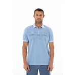 Arma Erkek Regular Fit Parça Boyama Polo Yaka Tişört Mavi-M2 L
