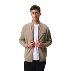 Arma Erkek Slim Fit Scuba Su Geçirmeyen Kumaş Basic Kol Cepli Tam Fermuar Kolej Yaka Sweatshirt K28324988301 Gri-Bej G8 M