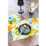 Arma House 2 Adet White Sun Flower Duck Kumaş 30x45 cm Amerikan Servis Takımı