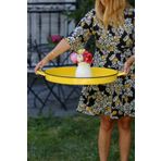 Arma House 51 cm Country Tarzı Siyah Kenarlı Sarı Büyük Boy Tepsi