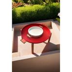 Arma House 51*26 Cm Kırmızı ve Beyaz 2'li Ahşap Bacaklı Yer Sofrası